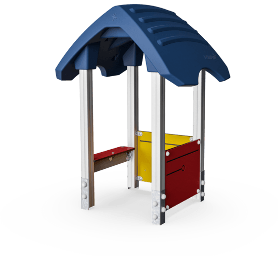 Playhouse with Desk, wood post
