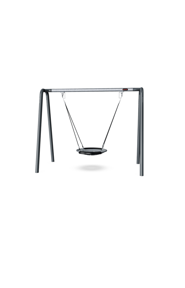 Portal Swing Height 2,5m with birds nest shell seat. Anthracite legs and connector. Galvanised Crossbeam